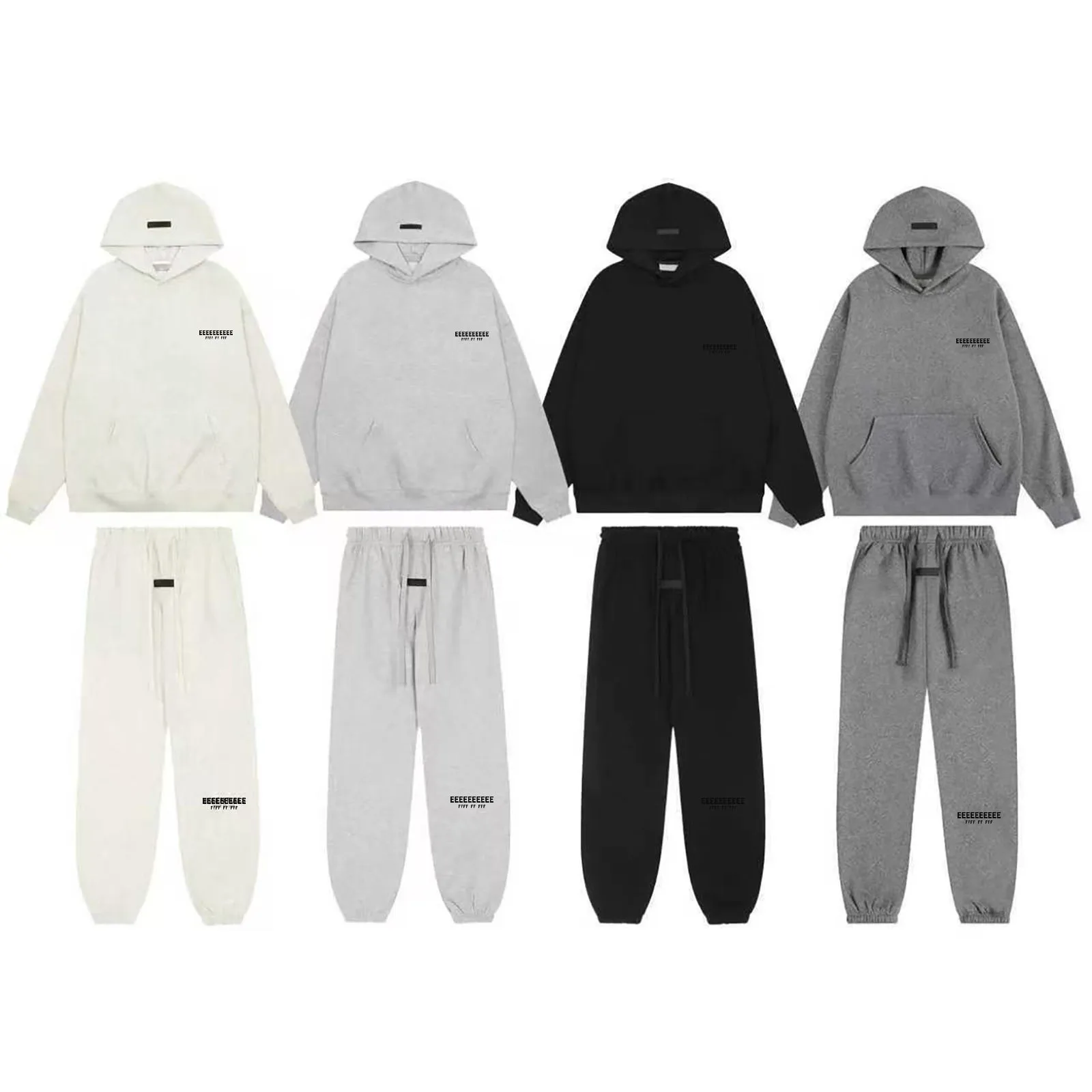 

Season 8 Double Line Luxury Design Men's Sets Flocking Letter Logo Hoodie Sets Designer Brand Couple Cotton Sweatpants Sets