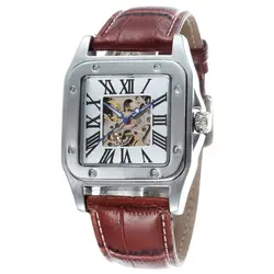 Goer Luxusmarke mechanische Uhren Männer automatische mechanische Armbanduhren quadratisches Zifferblatt Roma digitale Skelett uhr reloj hombre