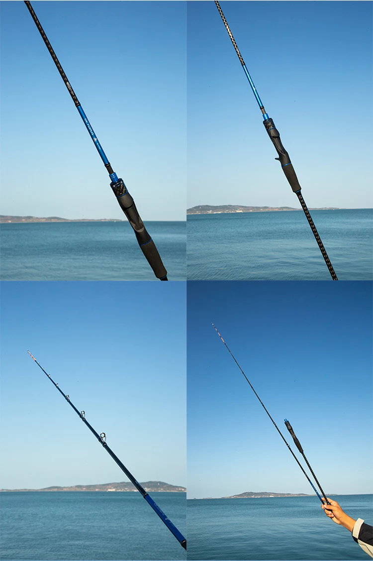 ROLLFISH Titanspitze Octopus Squid Cuttle Angelrute 1,75 m/5,74 ft Action 8:2 Carbon Fiber Casting Salzwasser Boot Jiggingrute – Detail 25