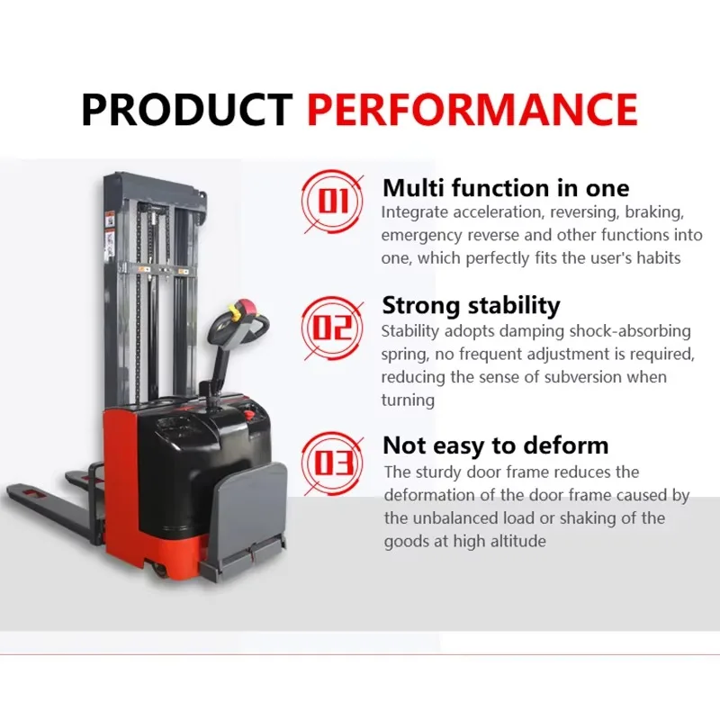 Customized walk behind electric stacker pallet lifting equipment compact body small storage workshop material handling solution