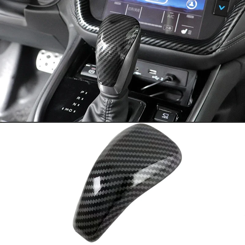 For Subaru Outback BT 2020 2021 2022 ABS Carbon Fiber Gear Shift Head Knob Cap Frame Cover Trim Sticker Interior Car Accessories