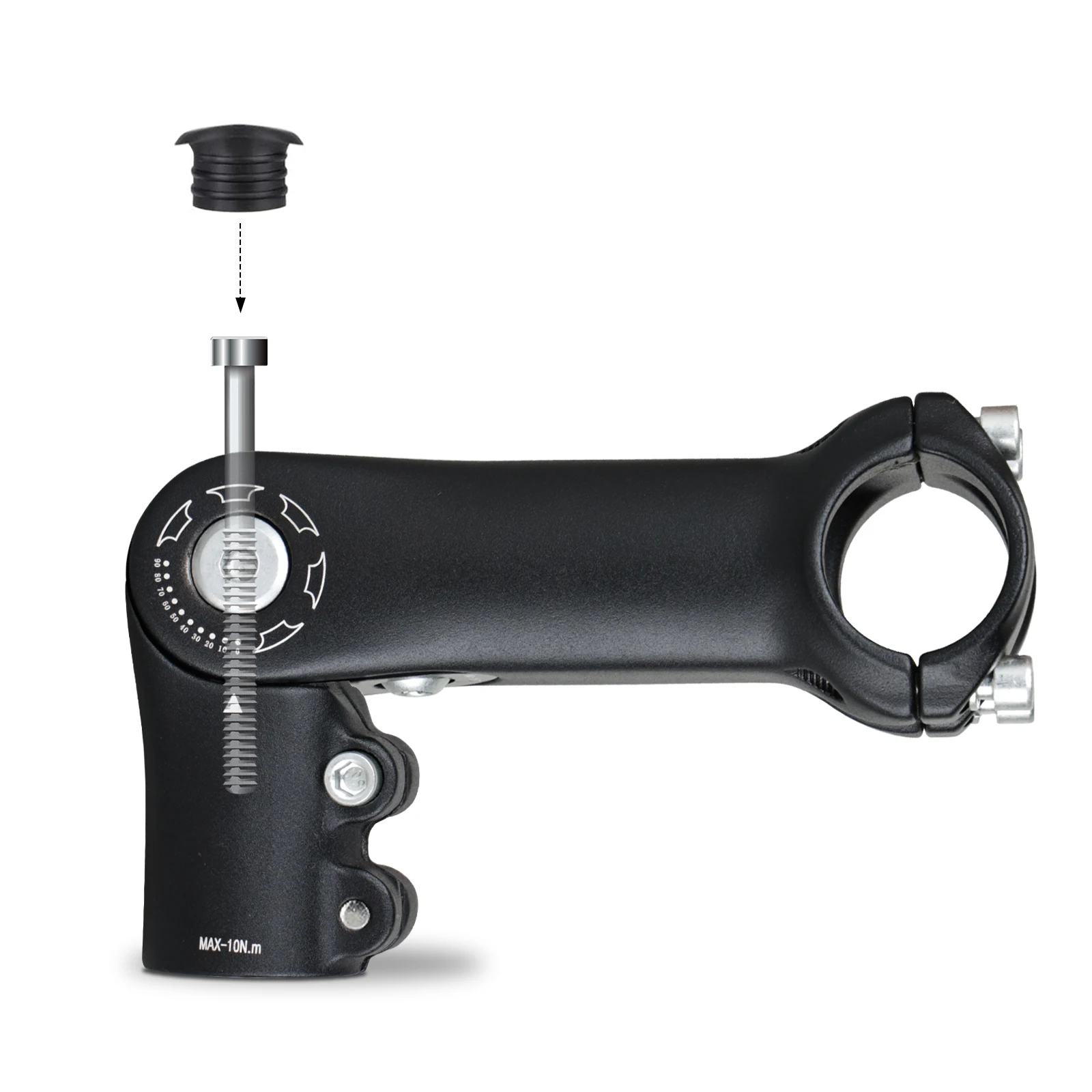 90 ° Verstellbarer Fahrradlenker-Vorbau aus Aluminiumlegierung, E-Bike-Lenkerverlängerung, Riser, Rennrad-Vorderradgabel-Vorbau-Adapterteile – Detail 5