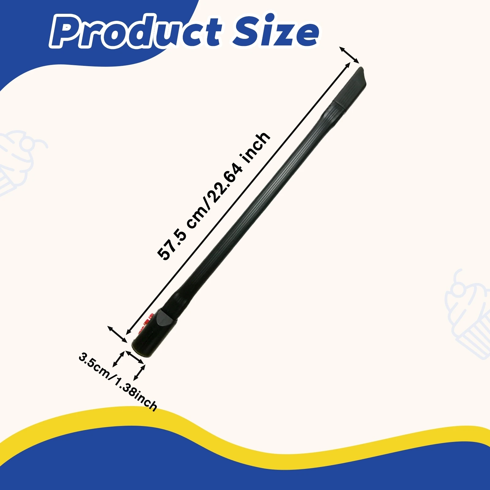 Flexible Gap Tool V7-V15, Soft Bendable Long Flat Brush Head, Ideal for Car Beauty Home Cleaning, Narrow Fine Gaps Cleaner