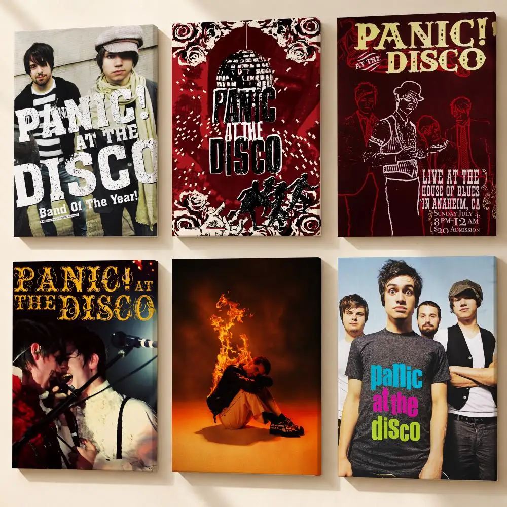 Rock Band P-Panic! At The Disco Framed Wall Painting Canvas Poster Wooden Stretcher Frame Inner Frame Kit for Wall Art Painting