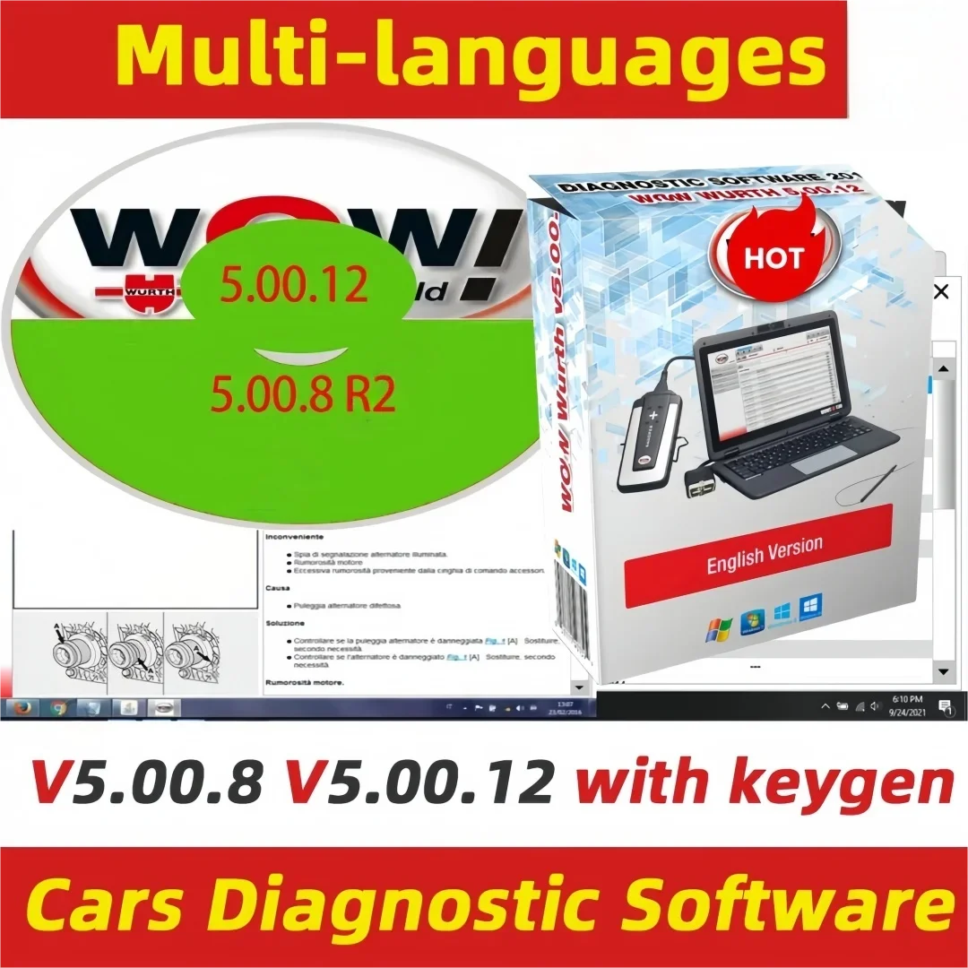 

WOW 5.00.12 France WOW 5.00.8 R2 With Keygen cars Diagnostic software inspection tools ECU Diagnostic Tool auto Repair interfac