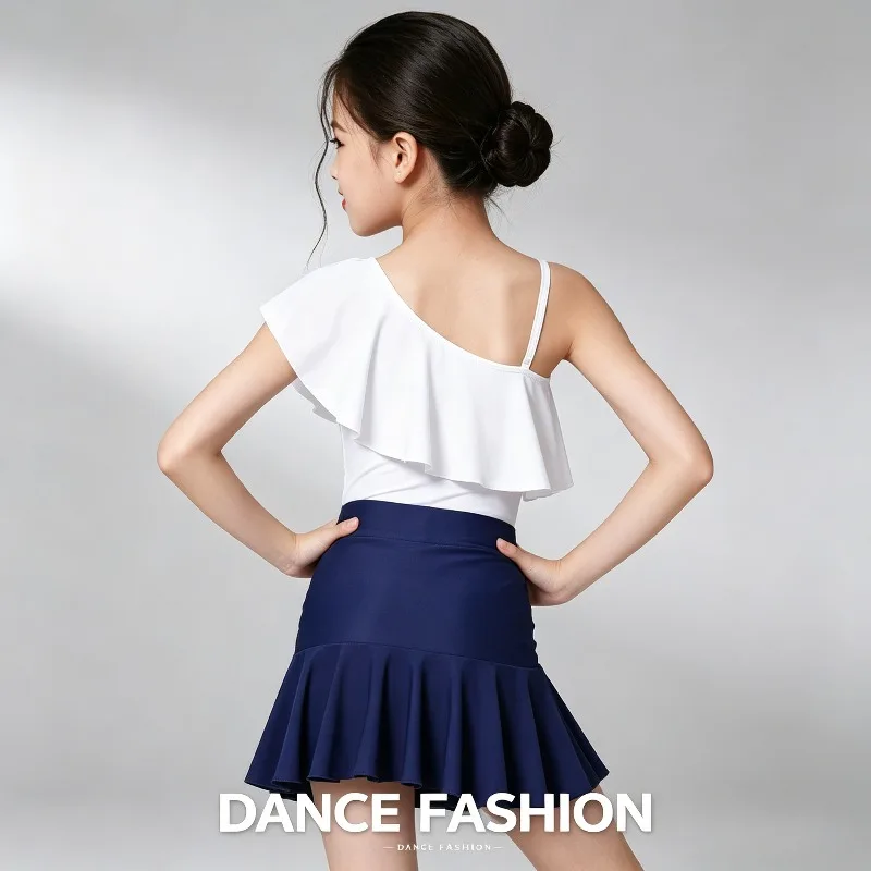 Girls Latin Dance Outfit Summer Elegant Training Dress Ballroom Samba Practice Costume Kids Stage Performance Dancing DanceWear - view 5