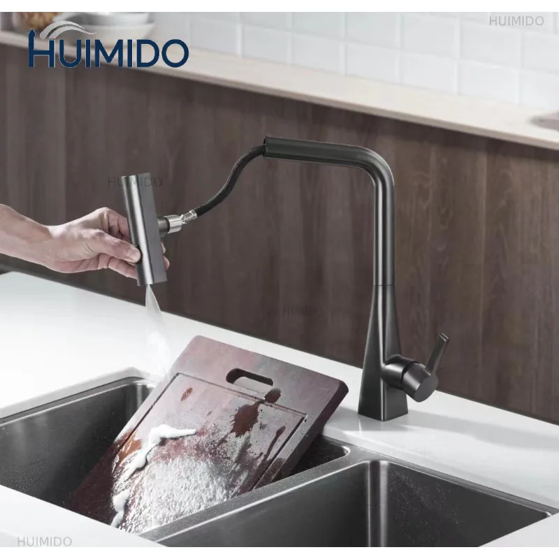 New design kitchen faucet CUPC two kinds of water effect brass spool faucet separation pull single hole installation