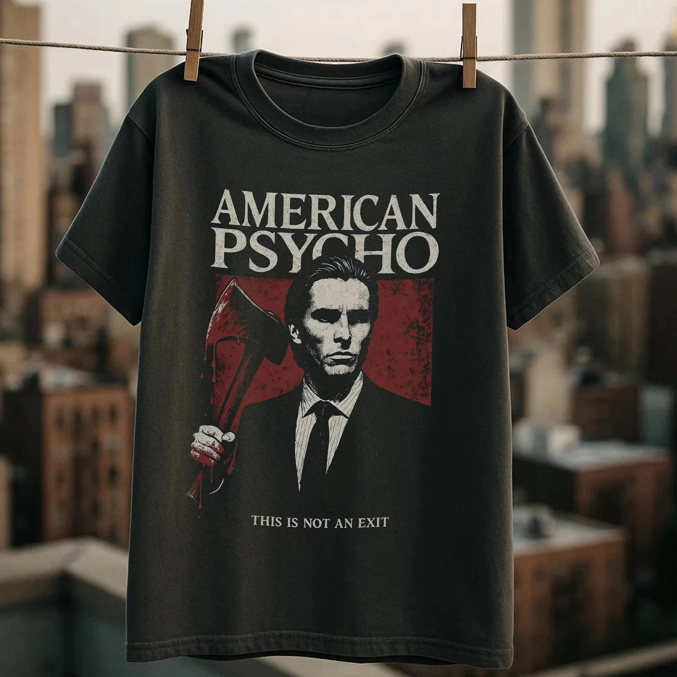 American Psycho Patrick Bateman T-Shirt Halloween Horror Cult Classic Cotton Unisex Short Sleeve 2026 Breathable Summer Hot Sale