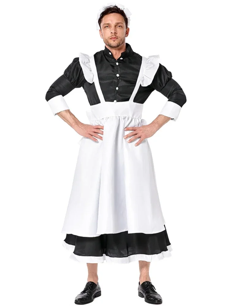 2025 Maid Cafe Workwear Cosplay Costumes Party Waitress Outfit Plus Size Erotic Kawaii Men Women Cute Bowknot Lolita Dress