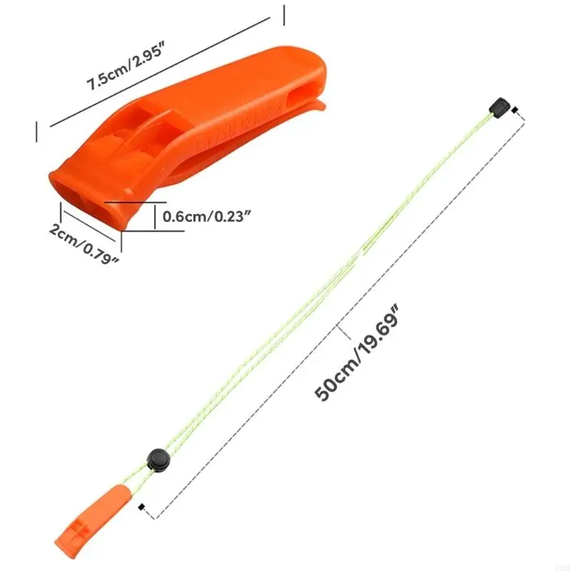 j2he 응급 구조 휘파람 해양 생존 휘파람, 조정 가능한 반사 끈
