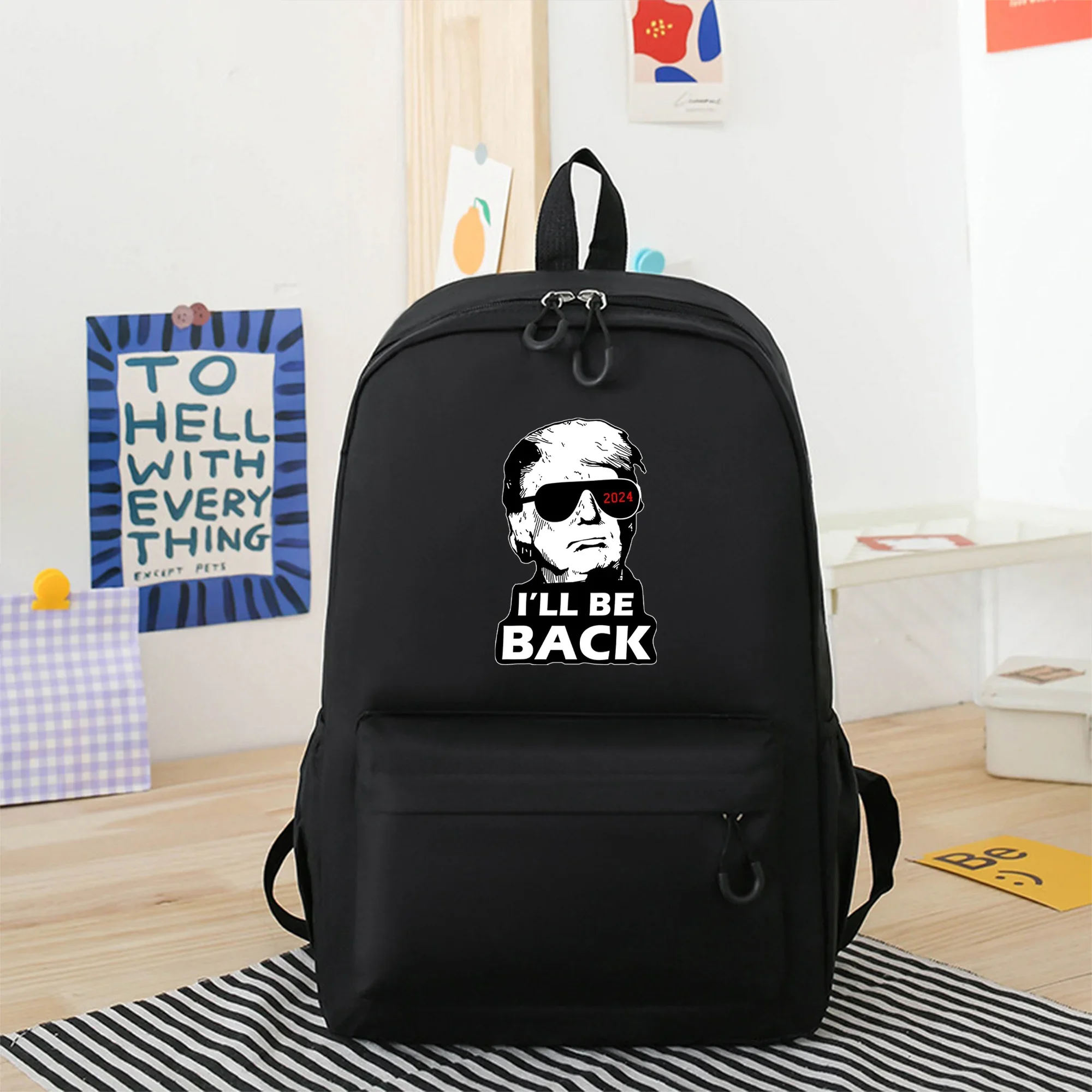

“Donald Trump 2024” Print Backpacks for Boys Girls Zipper Backpack Laptop Bag Large Capacity Travel Backpack Back To School Gift