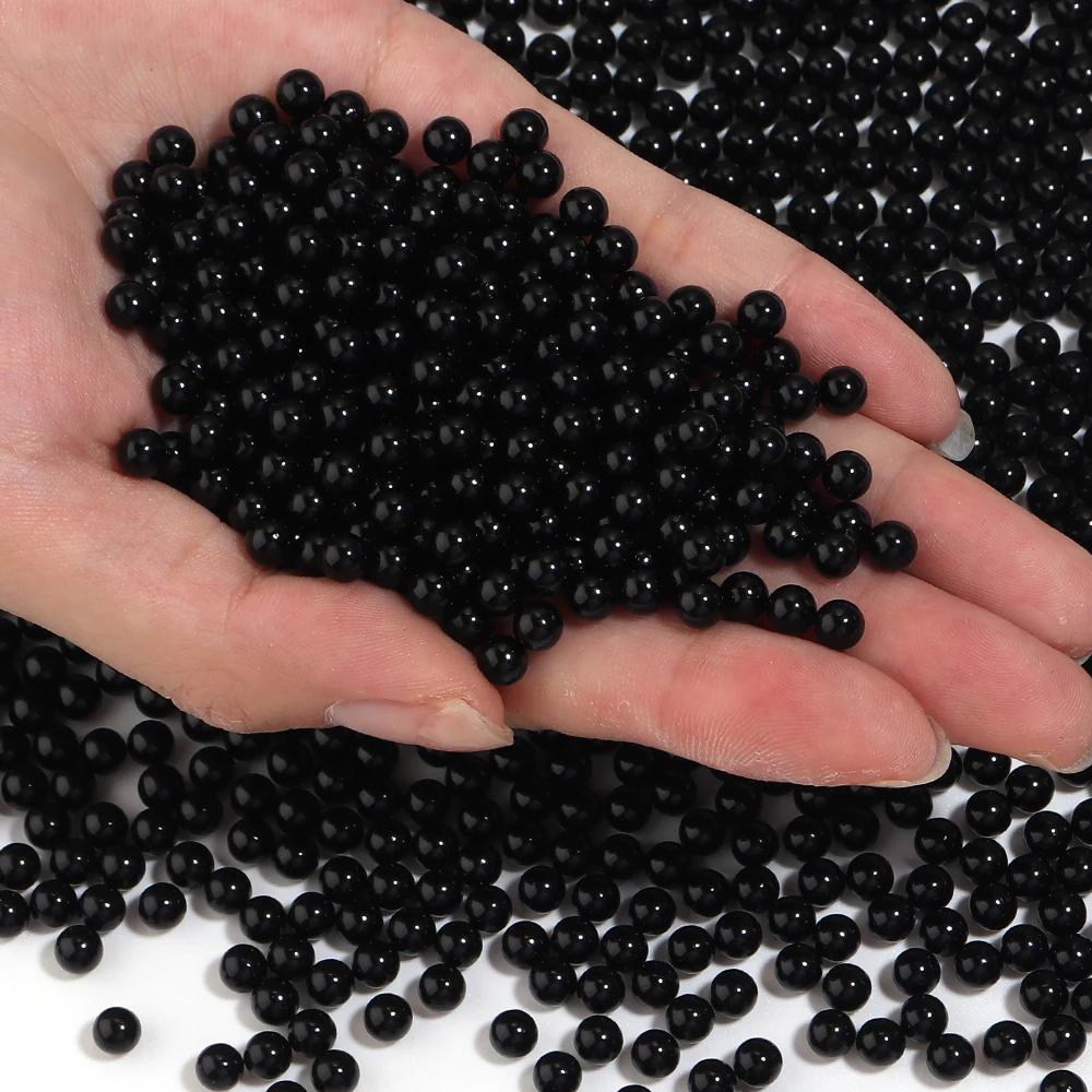 5-1000 Stück 1,5-30 mm schwarze ABS-Imitationsperlen ohne Loch, runde lose Abstandsperlen für die Schmuckherstellung, DIY-Armbänder, Halsketten – Detail 11