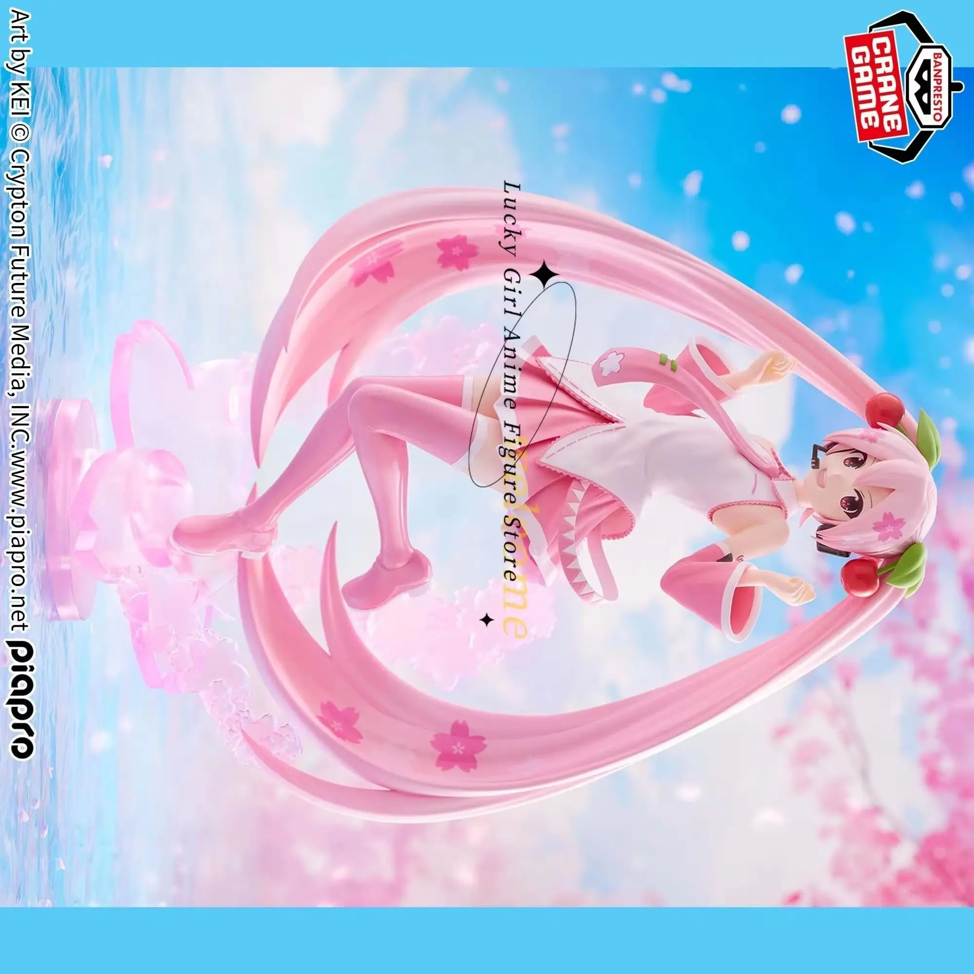 En stock, figurines originales BANPRESTO EVOLVE Hatsune Miku Sakura Miku, figurines d'animation, poupées, ornements, 22CM