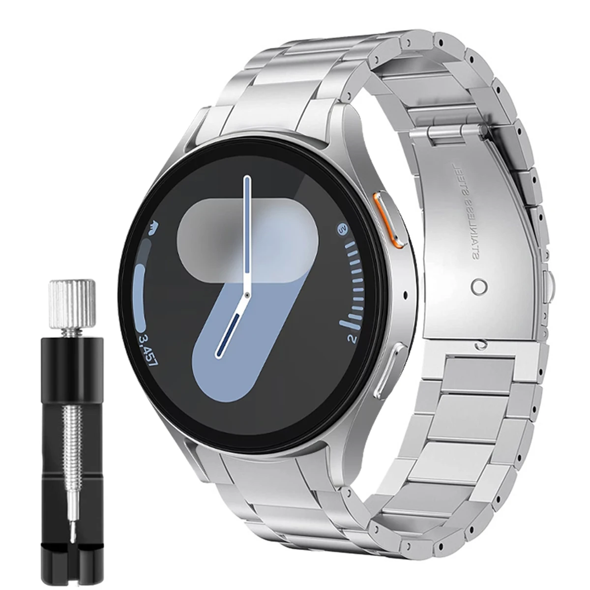 

Металлический ремешок без зазоров для Samsung Galaxy Watch4 5 6 7 40/44 мм Classic 42/43/46/47 мм матовый ремешок 20 мм браслет из нержавеющей стали