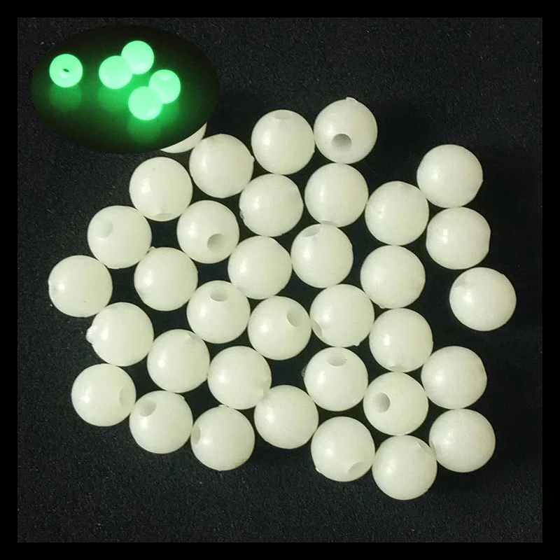 Świecące koraliki Fishing Space Beans 6mm 100 sztuk/worek miękka gumowa przynęta lekkie świecące kulki pływające do sprzętu wędkarskiego na świeżym powietrzu