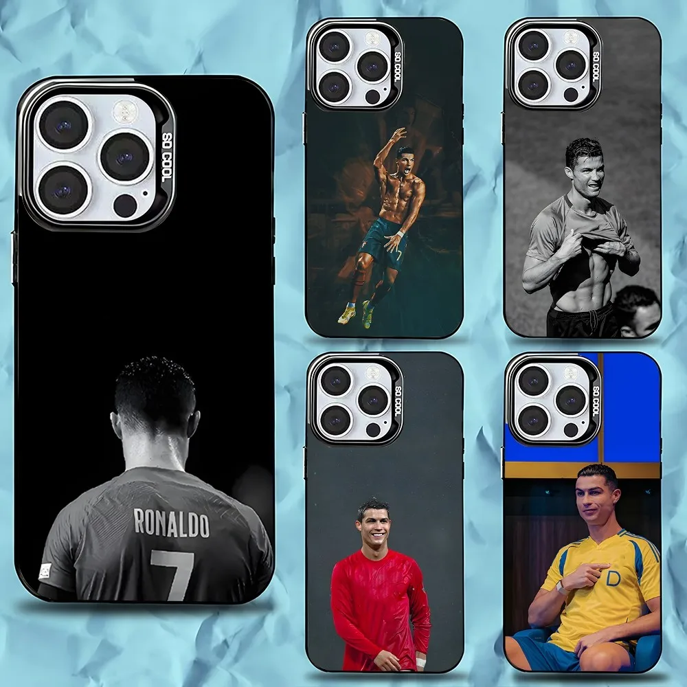 

R-Ronaldo Cool CR7 football Phone Case For iPhone 16,15,14,13,12,11,Pro,Max,Plus,Mini,XS,SE Anti Fall Black Matte Hard Bumper