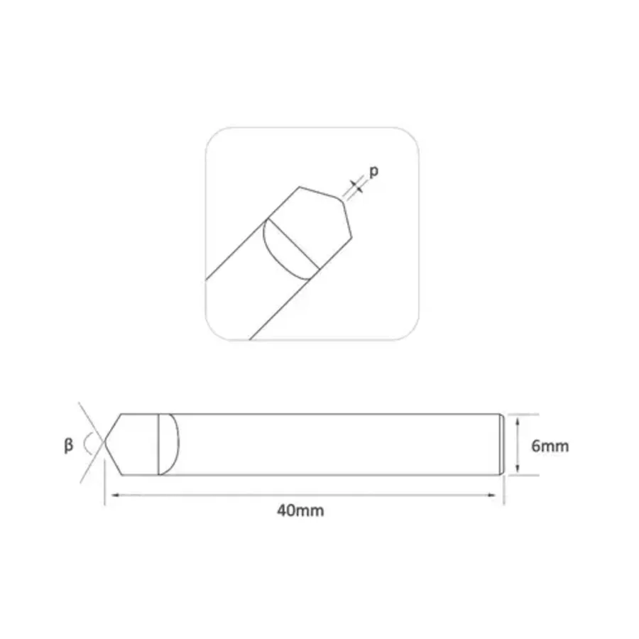 2 Pcs/lot Φ6x105°x40L-1.0 Universal 55 Series Carbide Double-sides Key Cutter Flat Drilling Knife For 363/333L/339/369/368A&B