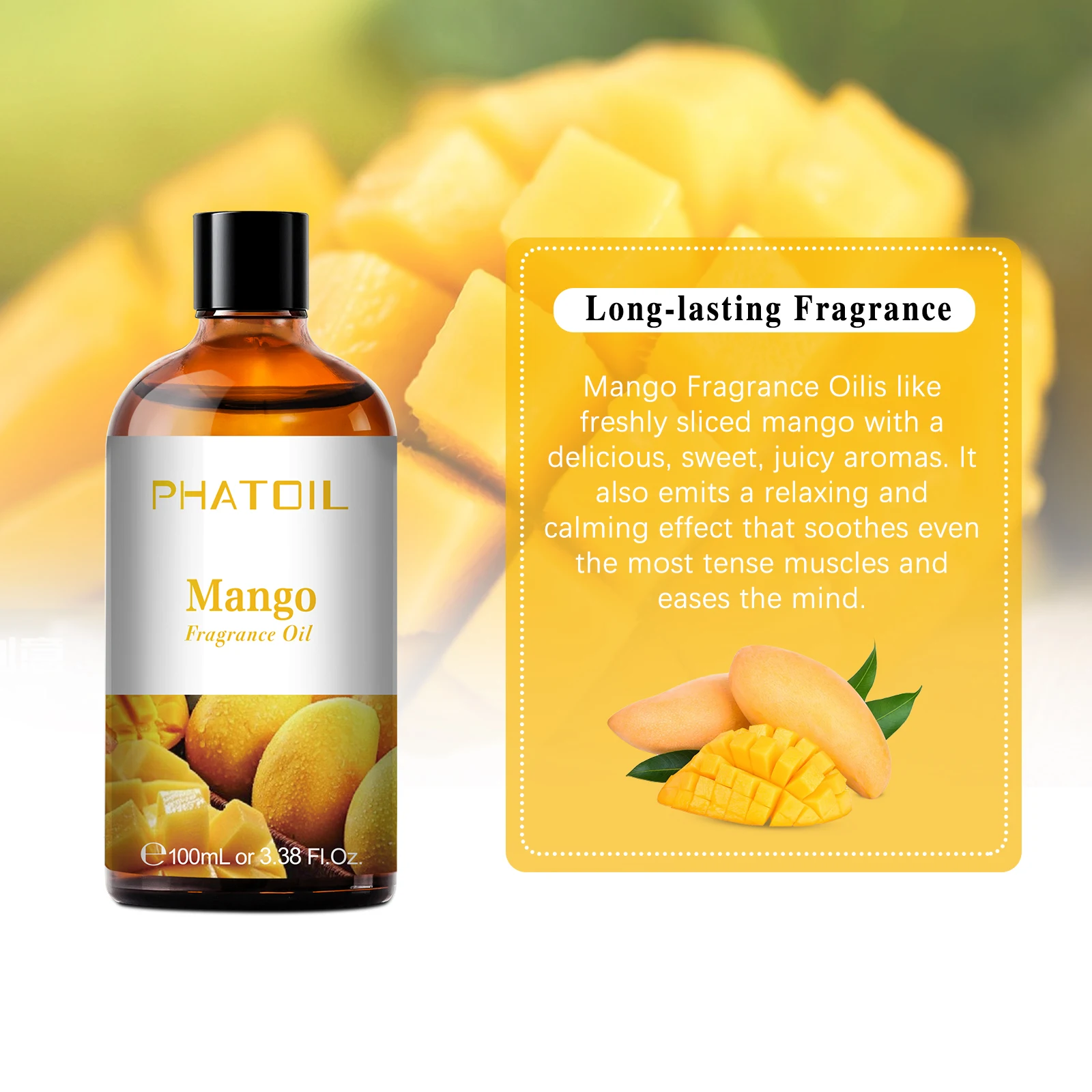 PHATOIL-aceite aromático para difusor de aceite, 100ML, coco, melocotón, arándano, Mango, manzana, plátano, uva, limón, jabón, fabricación de velas