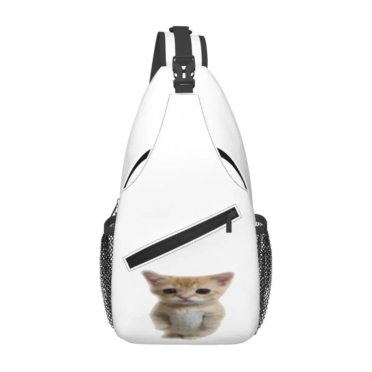 

El Gato Standing Cat Meme Chest Bag Men Sling Crossbody Backpack Chest Bag Travel Hiking Daypack Shoulder Bag