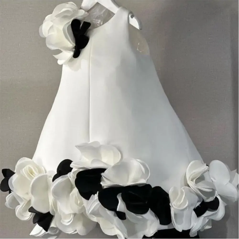 

Flower Girl Wedding Dress Princess Elegant Solid Birthday Party Pageant Prom Dress Toddler Baby Clothes First Communion Gown