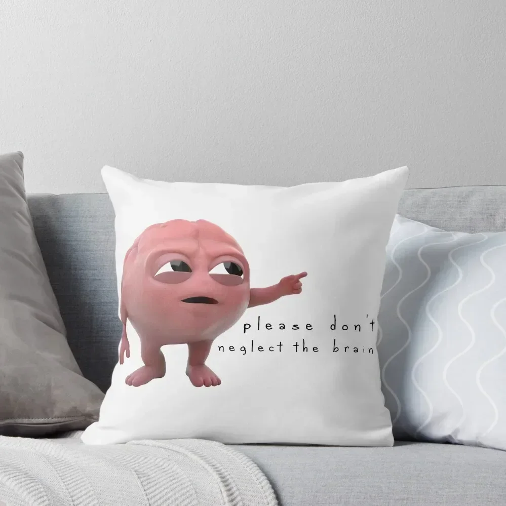 

please don't neglect the brain Throw Pillow Christmas s Covers christmas pillowcases Custom Cushion Plaid Sofa pillow