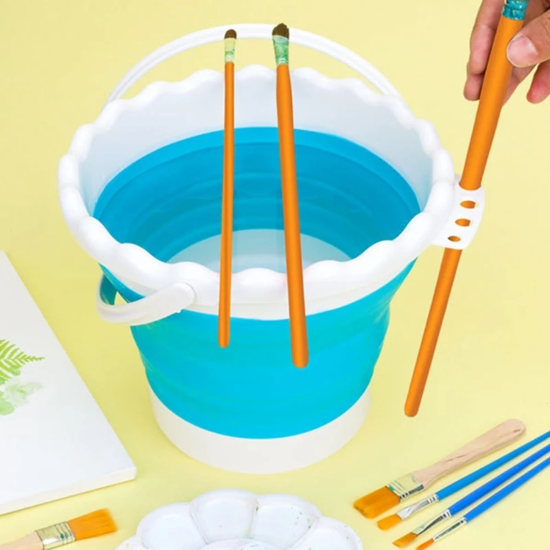 물통 페인트 브러시 와셔, 접이식 물통 아티스트 클리너 냄비 가제트