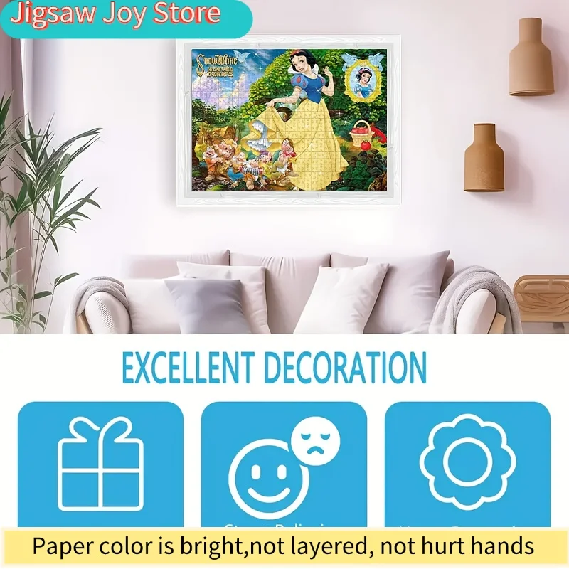 Puzzle de 1000 pièces Blanche-Neige et les Sept Nains - Art de la Mosaïque Officiellement Licencié avec des Couleurs Vibrantes, Carton Épais &