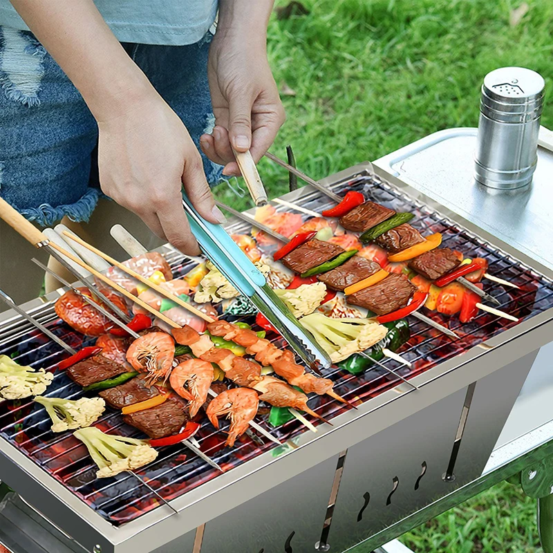 304 Stainless Steel All-in-one Grill Portable Outdoor Stove IGT Table Stove Folding Wood BBQ Camping Stovekitchen accessory