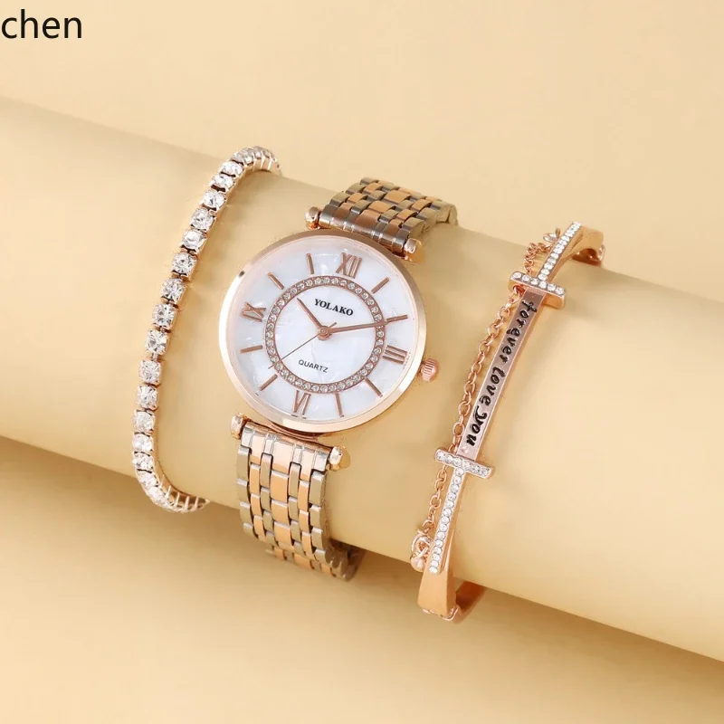 Zz simple dial fashion trend temperament contrasting color strap steel strap quartz watch bracelet