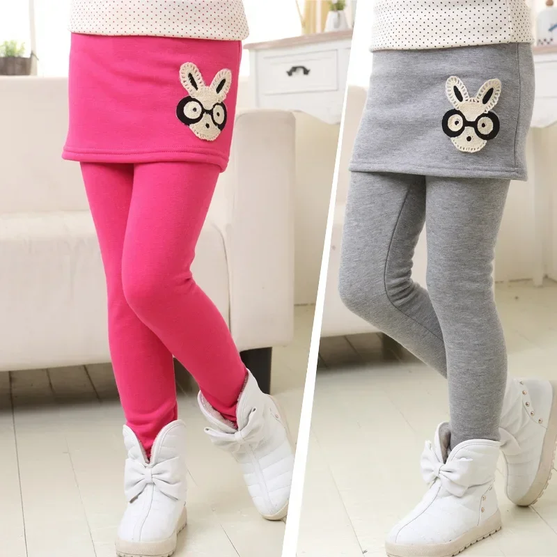 New Winter Girl Legging Skirt Pant Baby Girl Winter Warm Thickening Leggings Children Girls Bootcut For 3-12 Kids Clothes