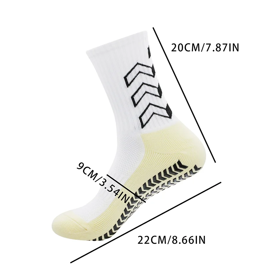 1 Pair New Men Women Non-slip Silicone Sports Soccer Socks Sweat Absorbing Breathable Football Volleyball Cycling Yoga Socks