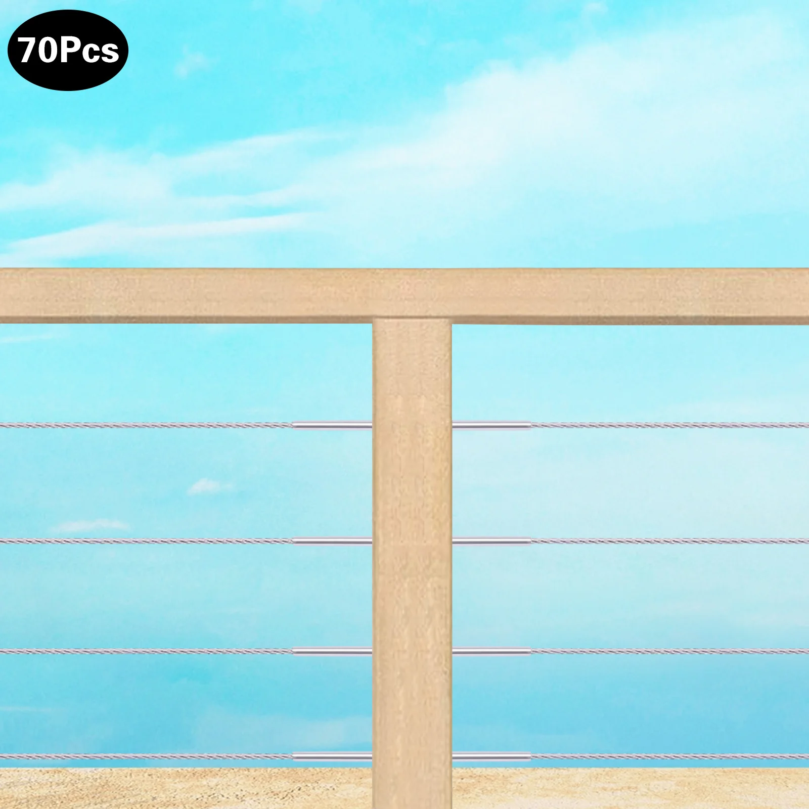 70 قطعة الفولاذ المقاوم للصدأ 1/8 "سواج تأخر مسامير اليسار واليمين كابل درابزين عدة الأجهزة تسليم الموضوع 1/8" كابل درابزين عدة #3