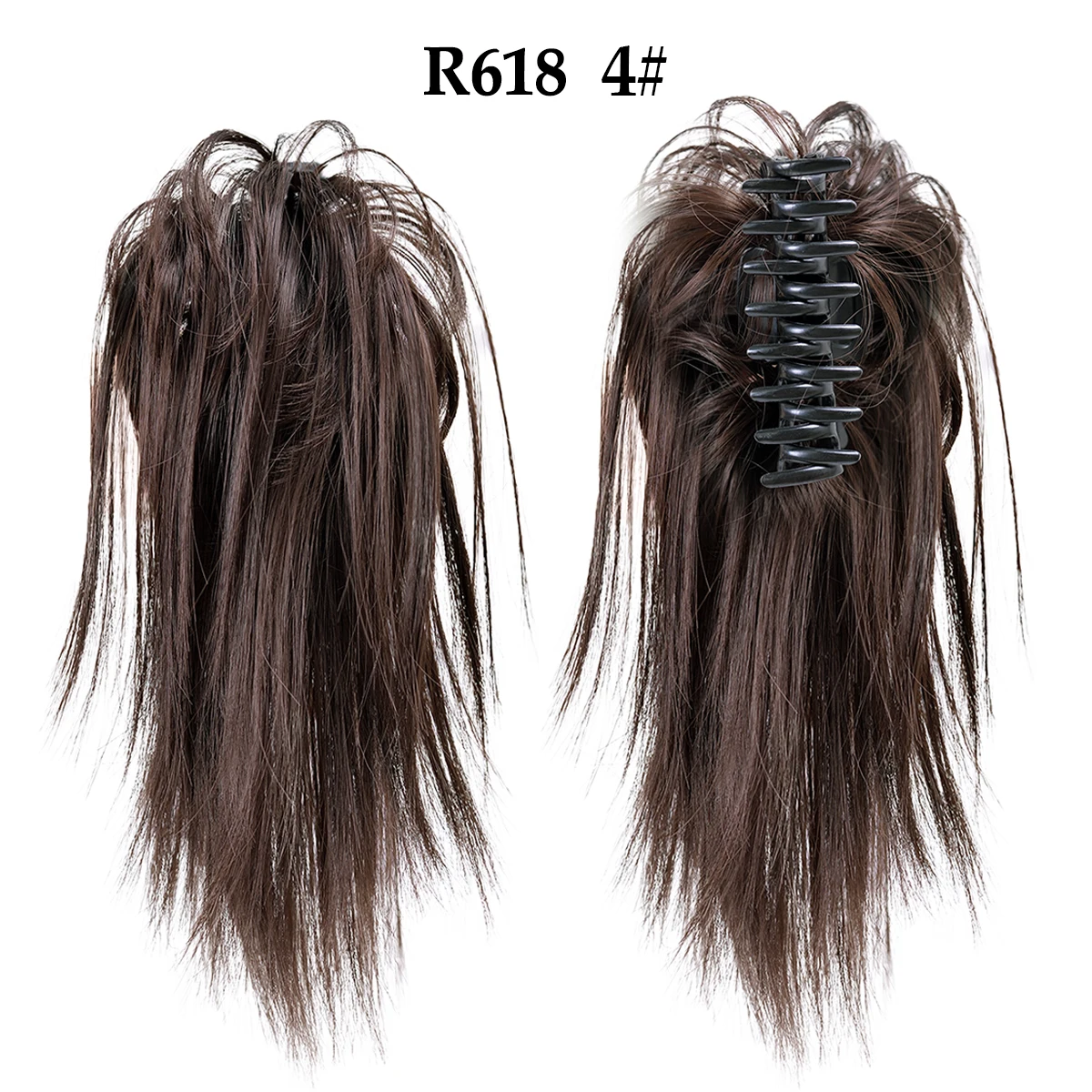 Moños de pelo rizado desordenado sintético Clip de garra en la extensión del cabello Chignon Cola de caballo Cabello falso Updo Cover Postizo para