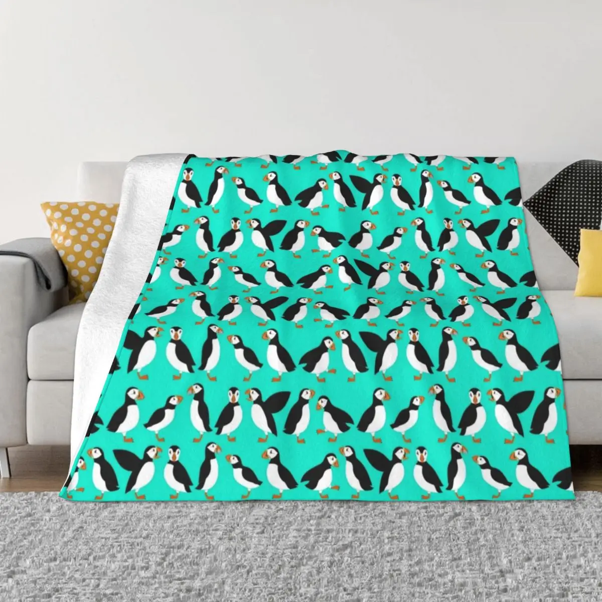 

Puffins Throw Blanket Blankets Sofas Of Decoration Luxury Fashion Sofas Blankets