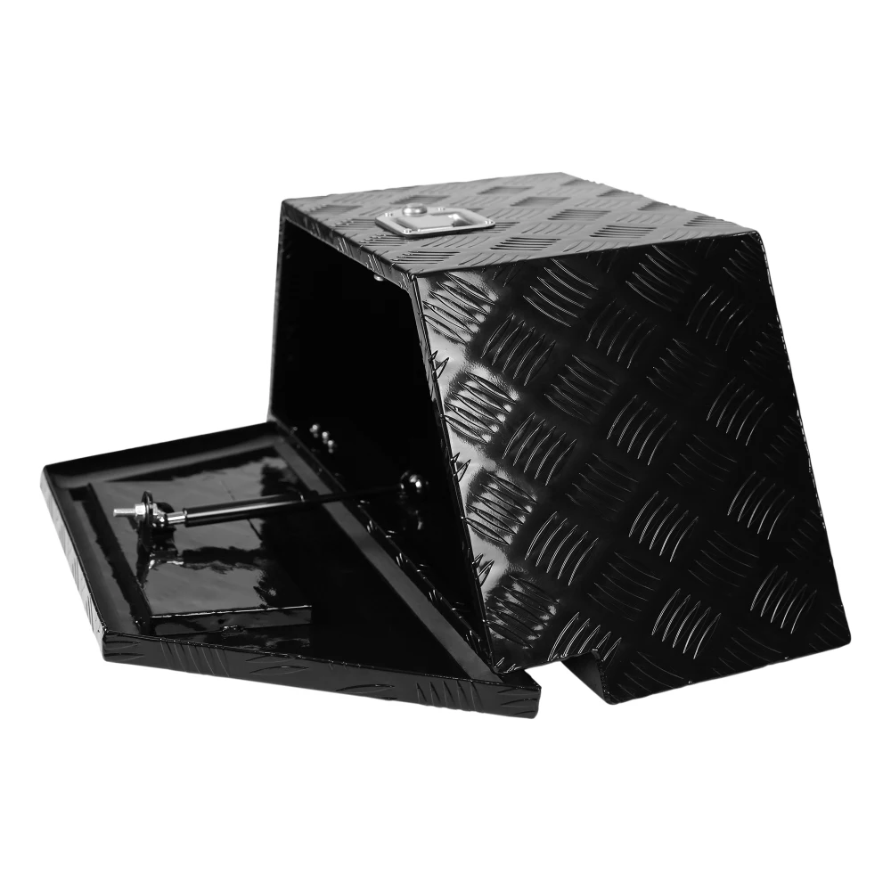 Caixa de ferramentas banhada a listras de alumínio, cama de caminhão, rv, reboque, língua, organizador de armazenamento à prova d'água com fechadura e chaves