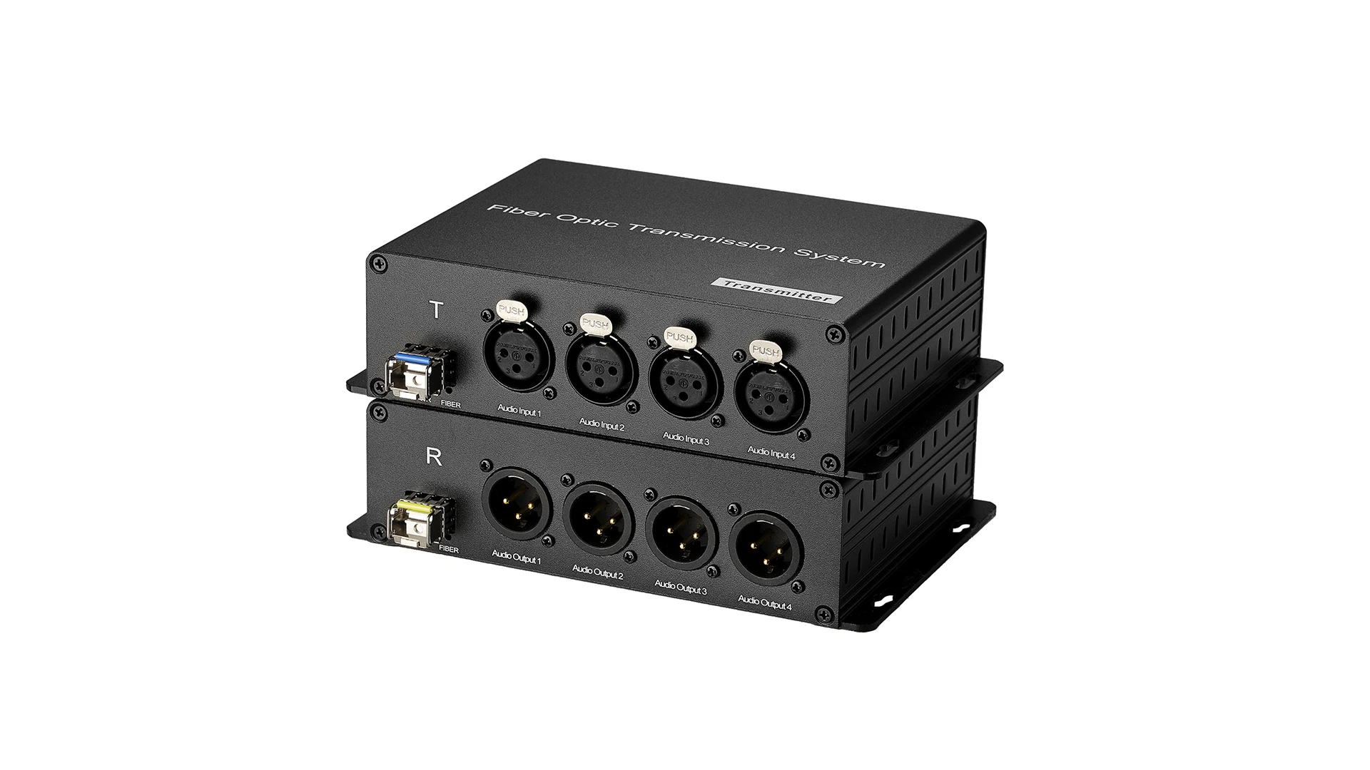 4 Channel Balanced Xlr Audio Over Fiber Converter XLR Broadcast Audio Optical Converter