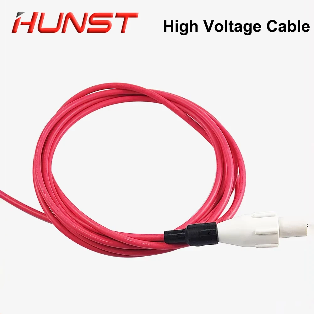 HUNST 40KV High Voltage Cable Red Positive Lead Wire 3Meters for Co2 Laser Power Supply and Laser Tube Cutting Engraving Machine