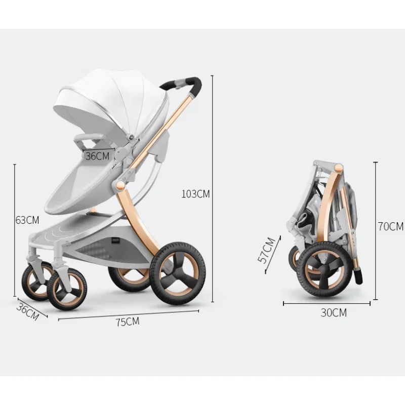 Cochecito de bebé de cáscara de huevo de lujo 3 en 1 Cochecito de bebé compacto Kinderwagen Carrito Poussette 3 en 1 Cochecito de bebé para recién nacido