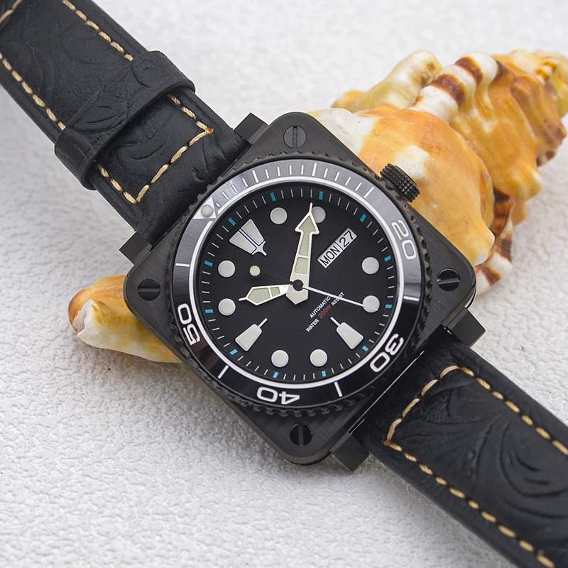 Seiko-ステンレススチール製時計,28.5mmダイヤル,n h35,nh36,自動移動,防水,20atm
