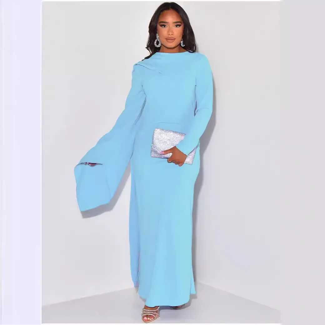 

Ramadan Maxi Vestidos Kaftan Long Robe Muslim Abaya Women Maxi Dress Prayer Clothes Bat Sleeve Dress Saudi Arabic Party Dress