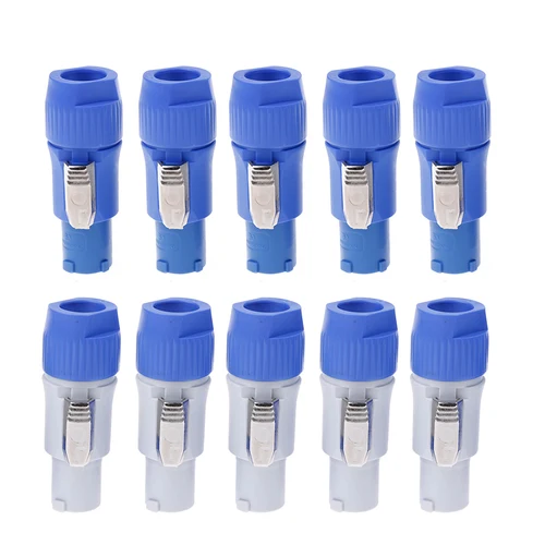 10 Uds conector Powercon enchufe macho enchufe de altavoz de 3 pines conector de alimentación macho de 3 pines 20A 250V adaptador de enchufe de alimentación de CA