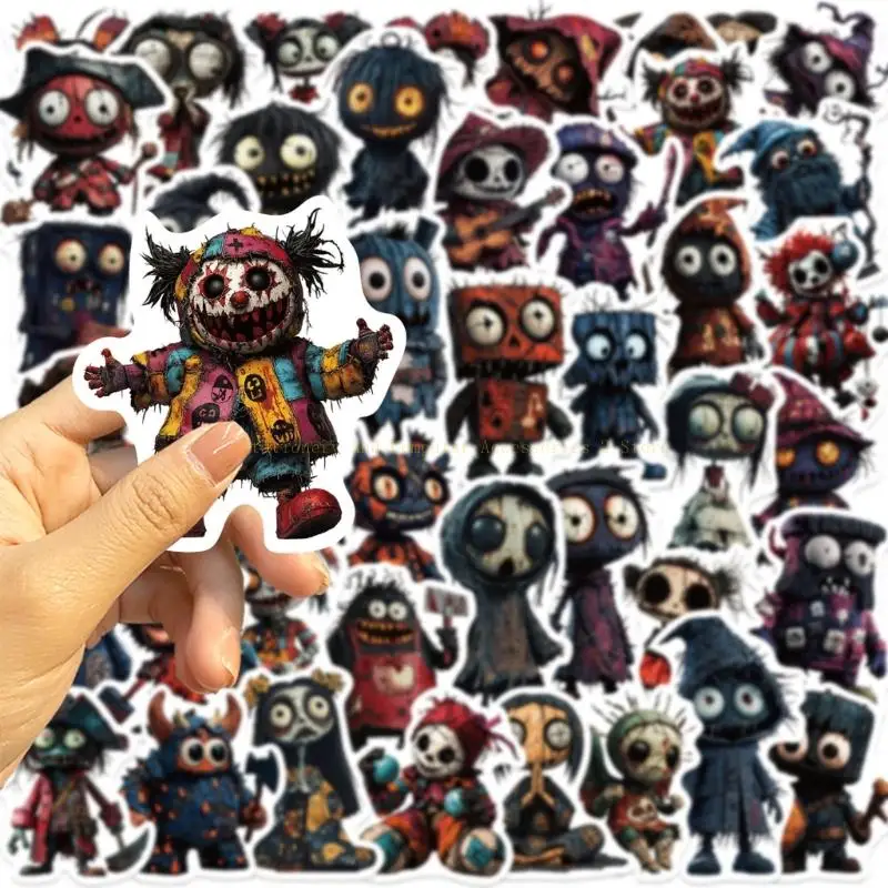 50Piece Horror Themed Stickers For Tablets Skin Decoration Reusable PVC Material Safe For Kids Use