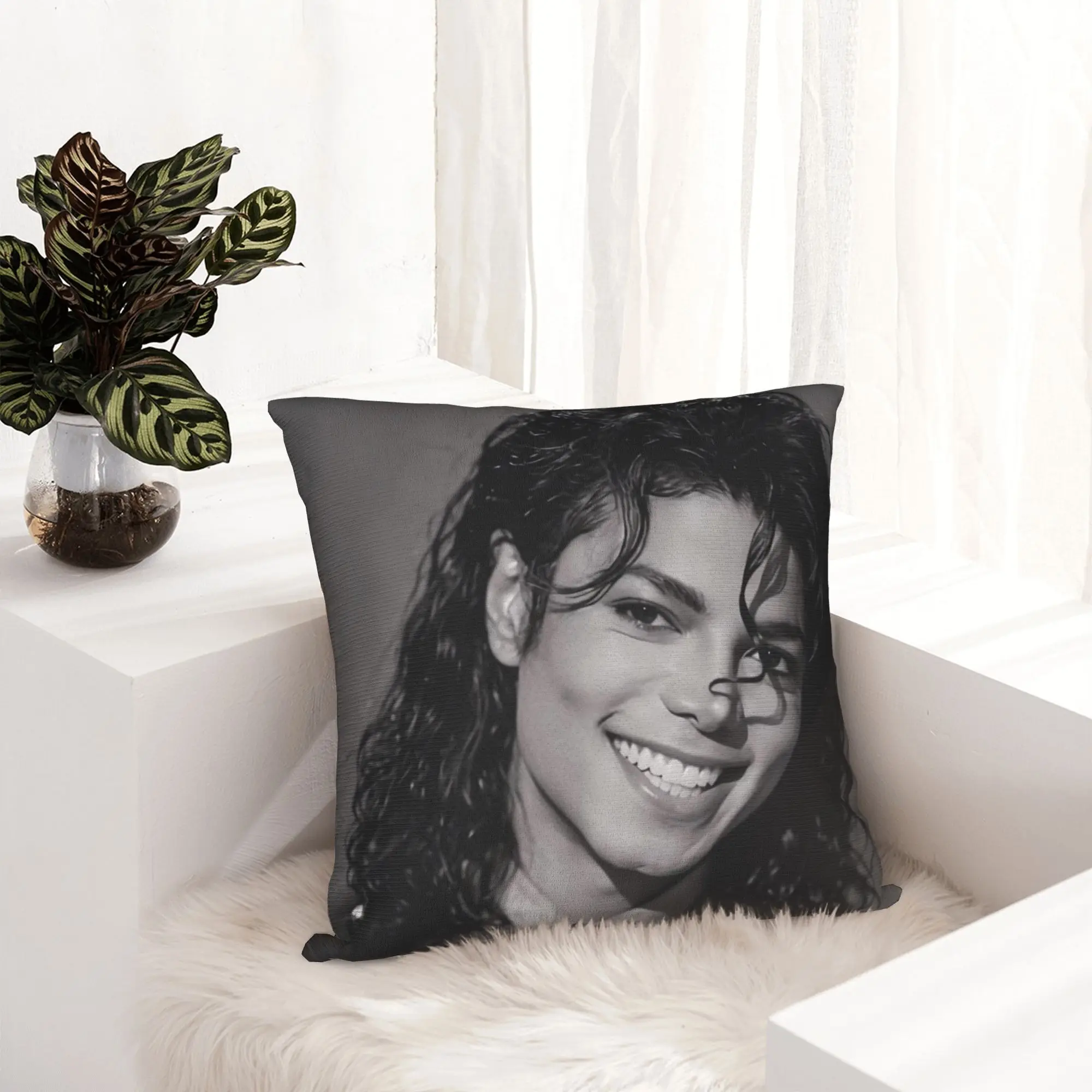 Michaels Jacksons Singer Pop Pillowcase Printing Cushion Cover Decorative Throw Pillow Case Cover Home Dropshipping 18''