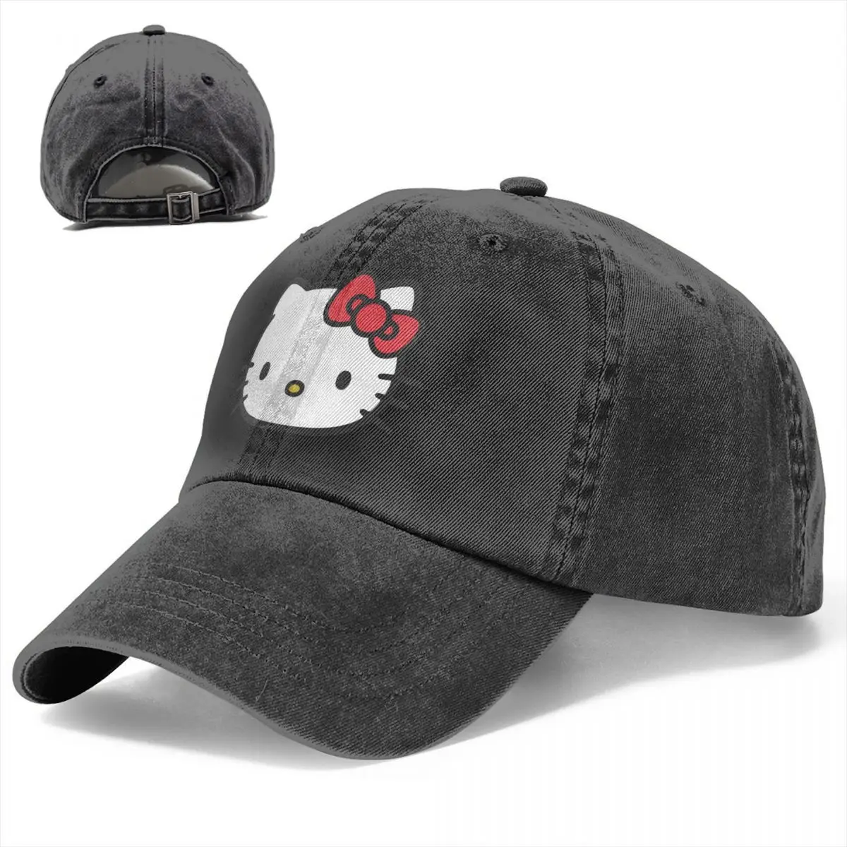 Retro Hello Kitty Trucker Hat Unisex Distressed Washed Snapback Hat Outdoor Activities Hats Cap