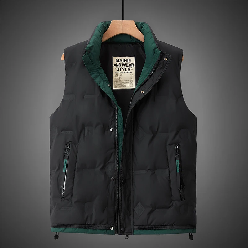 

Winter Fashion Casual Men Down Vests Comfortable Warm White Duck Down Waistcoat Trend All-match Sleeveless Jacket High Quality