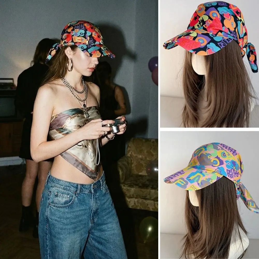 

Fashion Korean Style Headscarf Baseball Hat Paintings Printed Scarf Baseball Cap Graffiti Hip-hop Strappy Scarf Hat Men