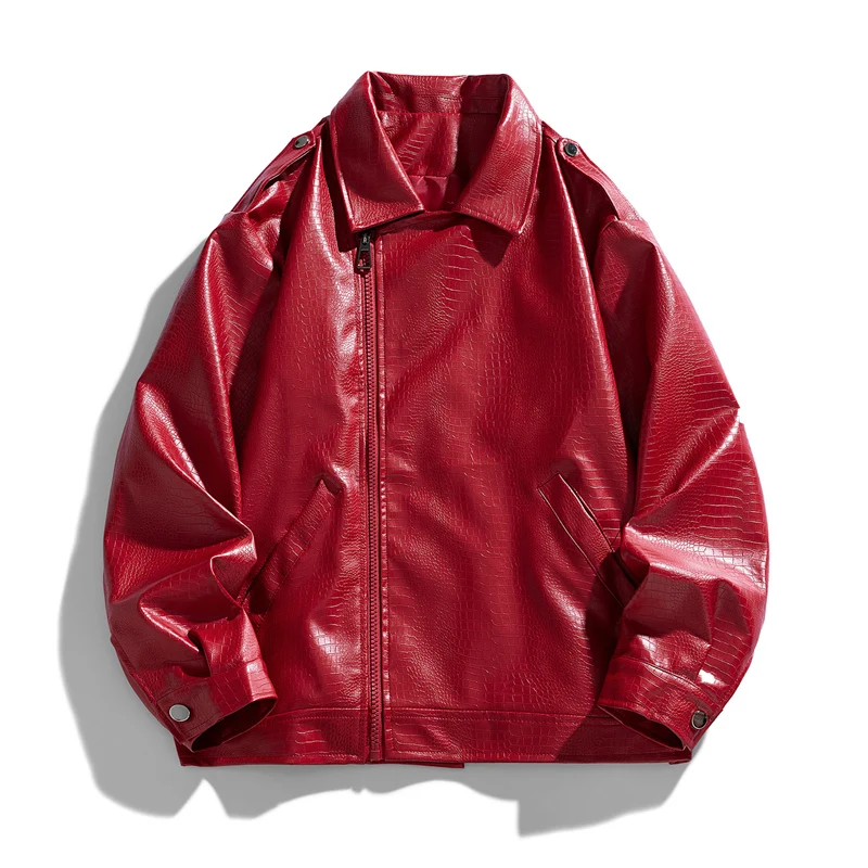 

Men Leisure PU Leather Jacket Brand Fashion Men's Casual Slim Fit Leather Jacket Male Faux Leather Coat Diagonal Zipper Jackets