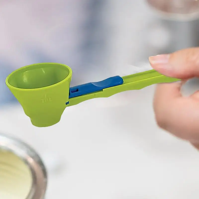 Coffee Spoon Sliding Scoop Funnel 2 in 1 Sliding Design Measuring Spoon Funnel Protein Powder Scoop Powder Funnel Scoop