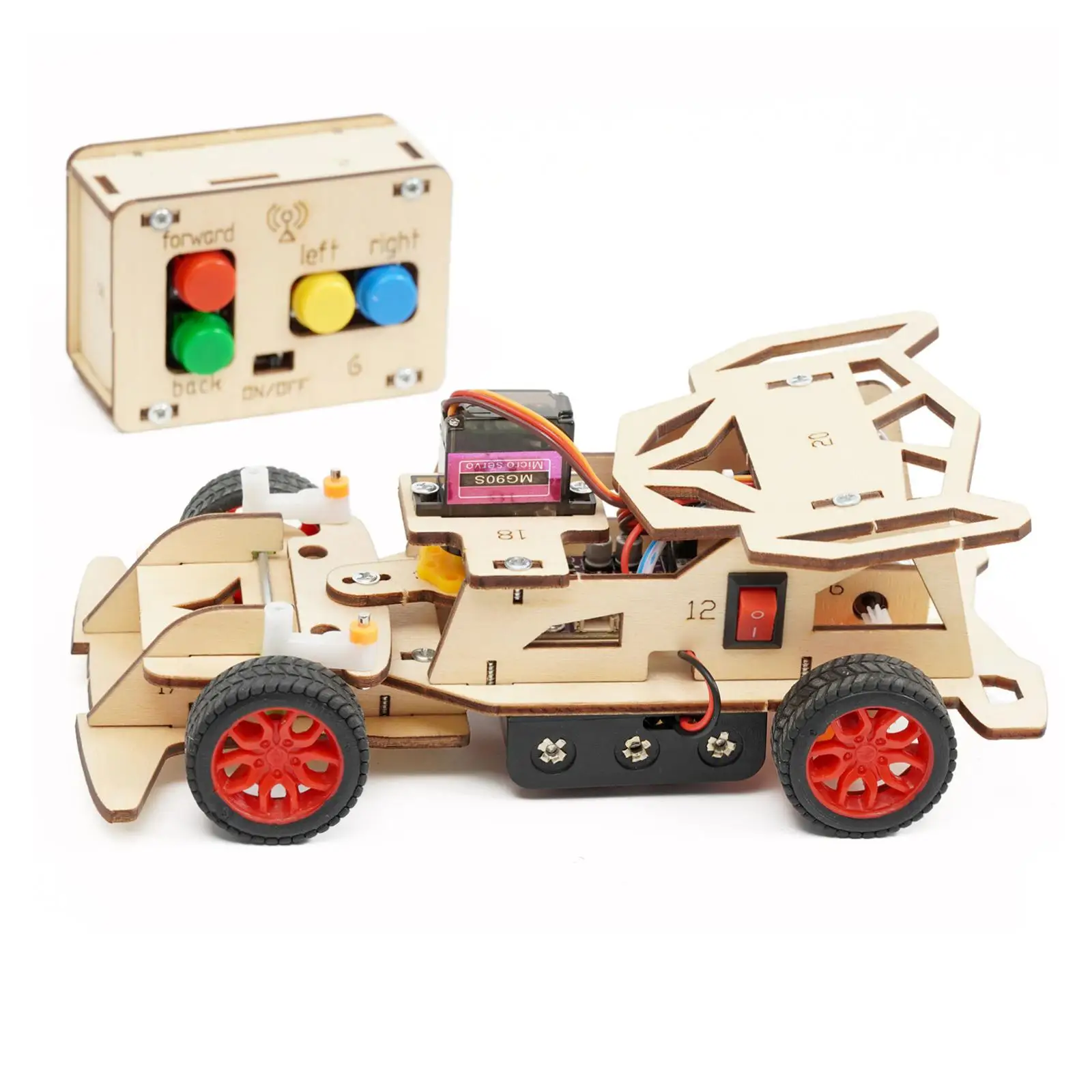 RC Car Toy Wooden Science Kits DIY Crafts Teaching Aids for Ages 8+ Year Old