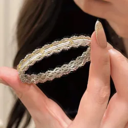 Fashion new in lace brushed bangles for women exquisite hollow out inspiration silver 925 bracelets wedding engagement jewelry